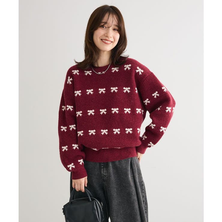 ・swing by リボンジャカードクルーニット | Green Parks  | 詳細画像16 