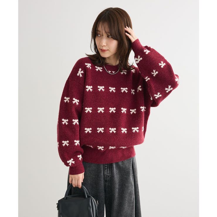 ・swing by リボンジャカードクルーニット | Green Parks  | 詳細画像17 