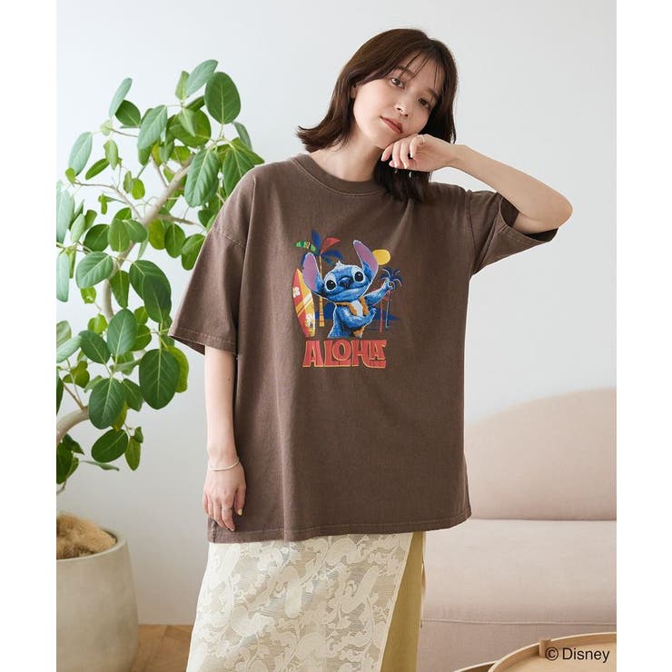 (SALE)(マリーンセール)グリーンパッチワークエフェクトTシャツ セール】袖折り返しカレッジTシャツ（Tシャツ/カットソー