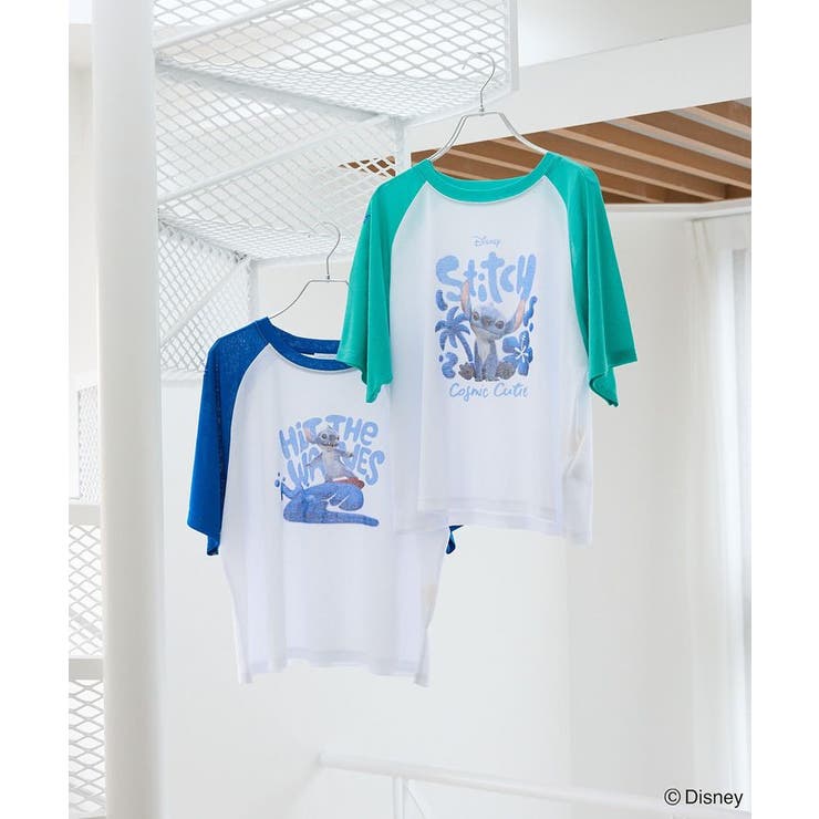 スティッチ/シアー半袖ラグランTシャツ | Green Parks  | 詳細画像1 