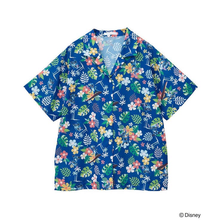 ★☆本日限定値下げ☆★リロ＆スティッチ　ウクレレ　ハイビスカス　アロハシャツ 本日限定値下げリロ＆スティッチ ウクレレ ハイビスカス アロハ