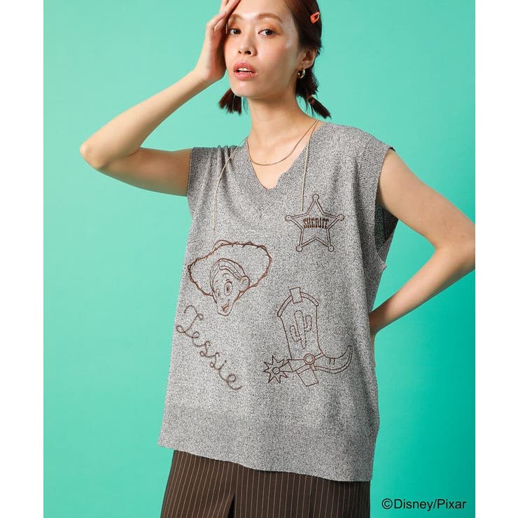 TOY STORY / 刺繍Vネックニットベスト | Green Parks  | 詳細画像5 