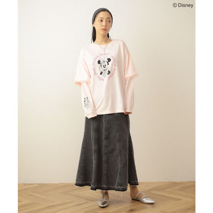 ミッキー&フレンズ/レイヤードプリントロングTシャツ | Green Parks  | 詳細画像2 