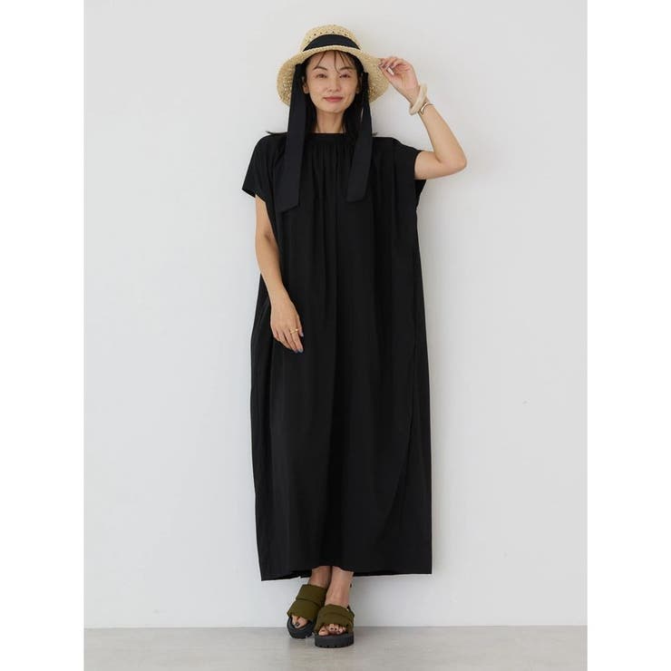 【接触冷感】【吸水速乾】フレンチスリーブワンピース LE CERCLE par rope' ワンピース 「UVケア/接触冷感/吸水速乾