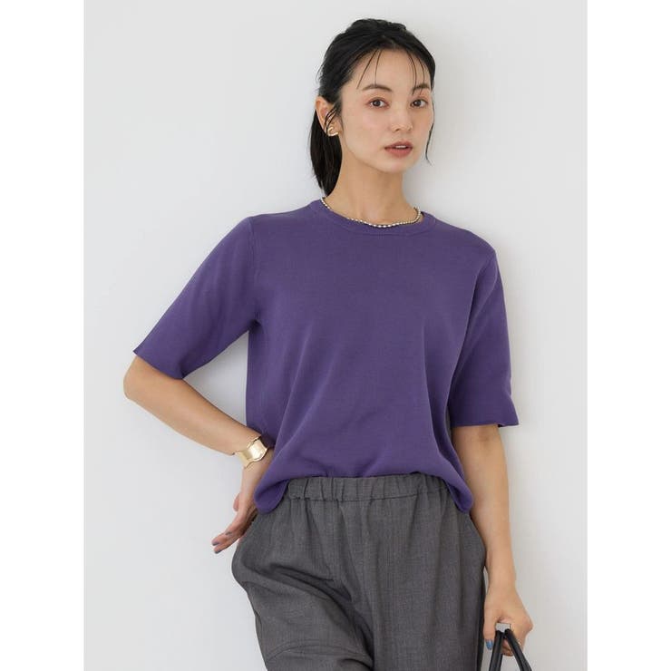 NON TOKYO プリントリブフレアハーフスリーブカットソー 半袖 24SS