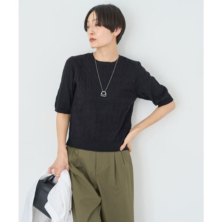 ケーブル5分袖ニットプルオーバー | AMERICAN HOLIC | 詳細画像26 