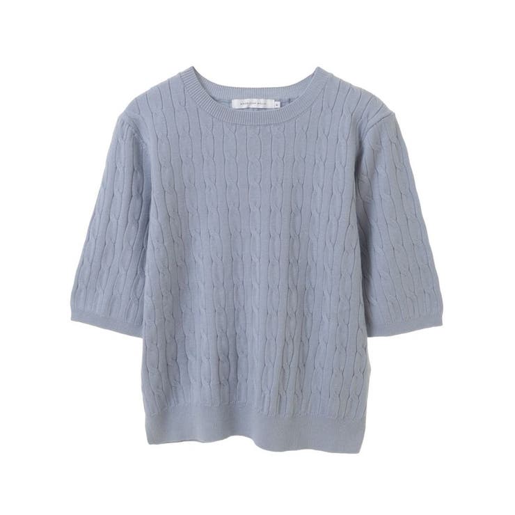 ケーブル5分袖ニットプルオーバー | AMERICAN HOLIC | 詳細画像13 