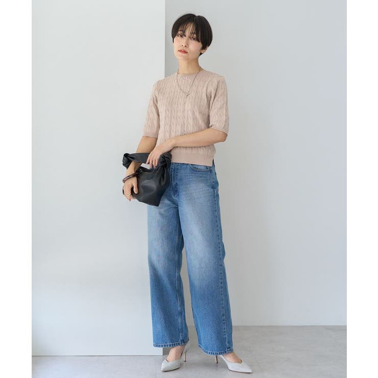 ケーブル5分袖ニットプルオーバー | AMERICAN HOLIC | 詳細画像44 