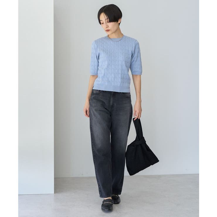 ケーブル5分袖ニットプルオーバー | AMERICAN HOLIC | 詳細画像48 