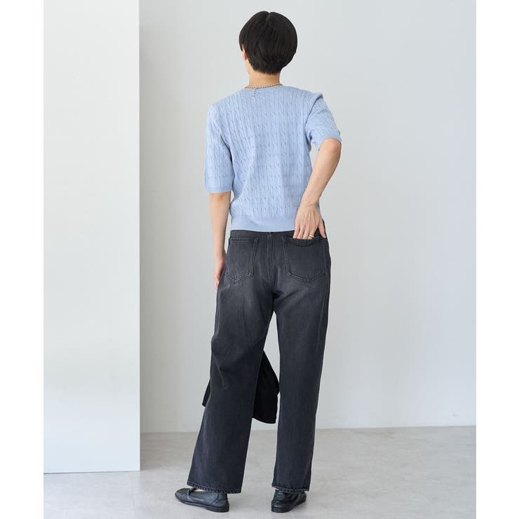 ケーブル5分袖ニットプルオーバー | AMERICAN HOLIC | 詳細画像49 