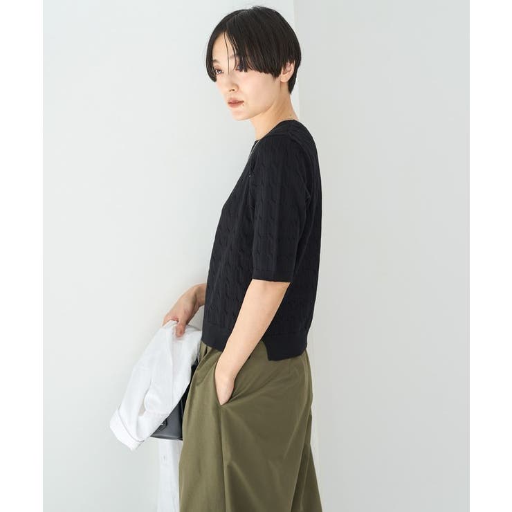 ケーブル5分袖ニットプルオーバー | AMERICAN HOLIC | 詳細画像57 