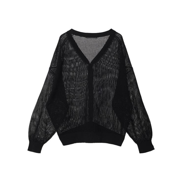 メッシュVネックニットカーディガン[品番：EHEW0045191]｜AMERICAN