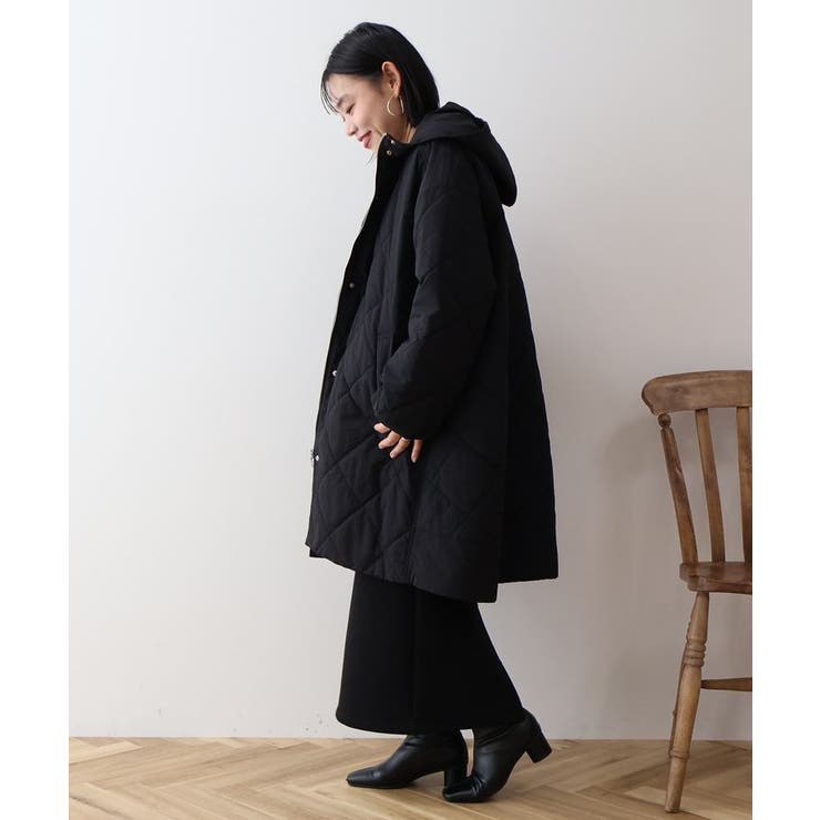 軽ポカフーディーキルティングコート[品番：EHEW0046345