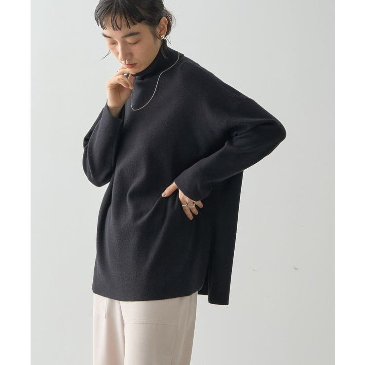 バイパチタートルネックニットロングプルオーバー[品番