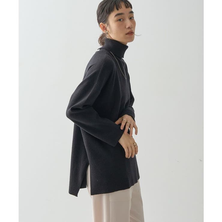 バイパチタートルネックニットロングプルオーバー[品番：EHEW0046772