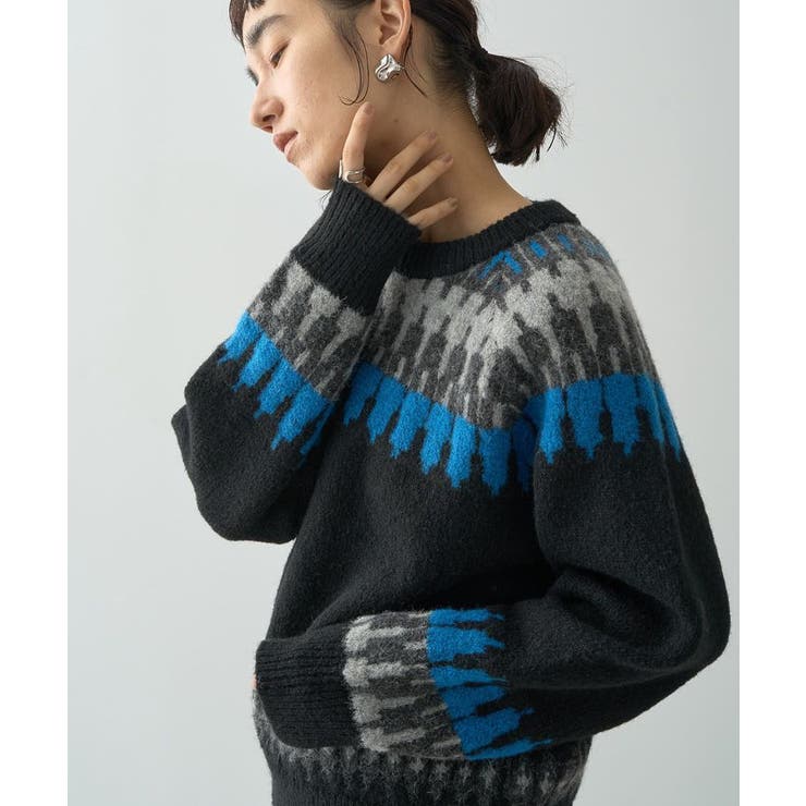 ノルディック柄ニットプルオーバー[品番：EHEW0045529]｜AMERICAN