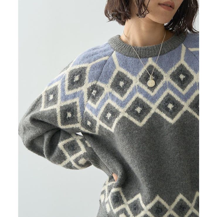 フェアアイル柄ニットプルオーバー[品番：EHEW0045530]｜AMERICAN