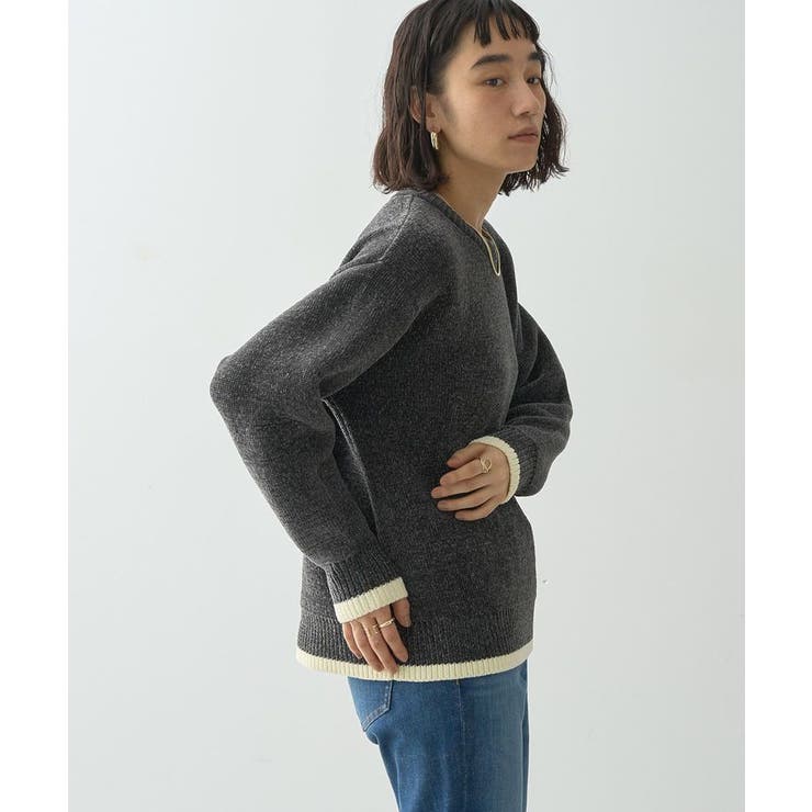 バイカラーニットプルオーバー[品番：EHEW0046602]｜AMERICAN HOLIC