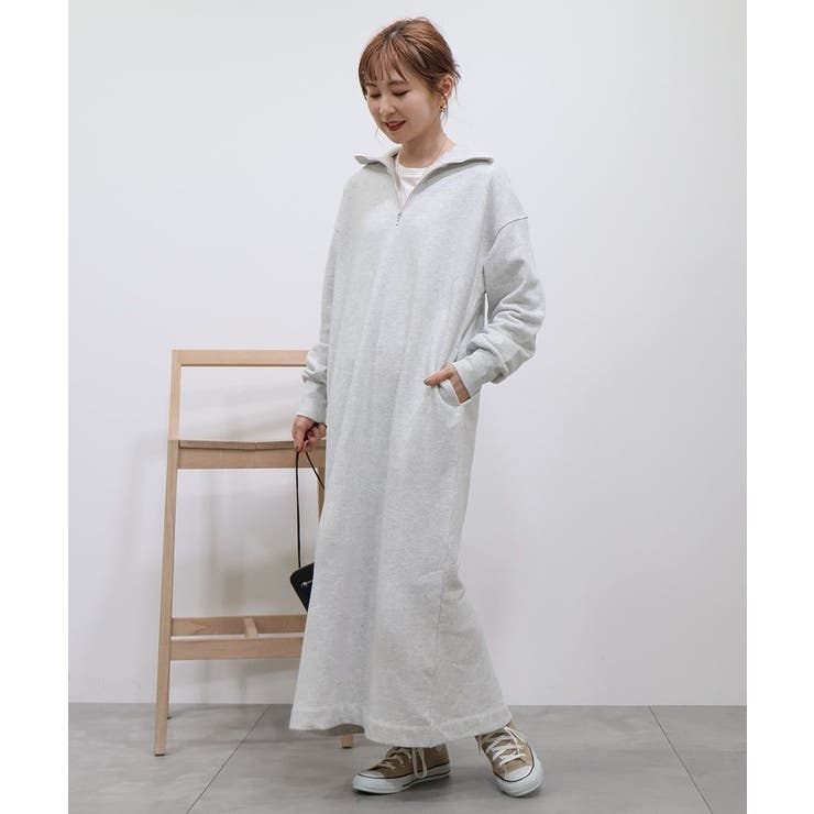 ハーフZIP裏毛ワンピース[品番：EHEW0047378]｜AMERICAN HOLIC