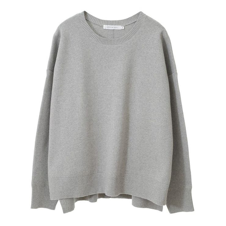 袖ボリュームサイドスリットニットプルオーバー[品番