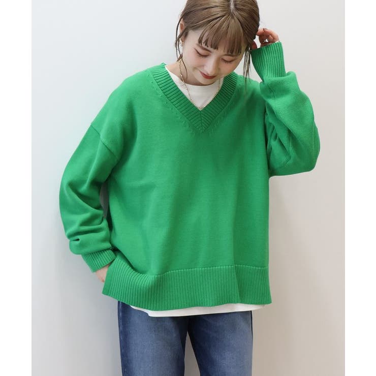 Vネックニットプルオーバー[品番：EHEW0047255]｜AMERICAN HOLIC
