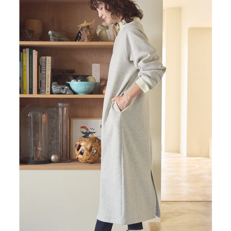 【新品タグ付】AMERI　VINTAGE　スウェットワンピース　シルバー ラメスウェットワンピース[品番：EHEW0046409]｜AMERICAN HOLIC