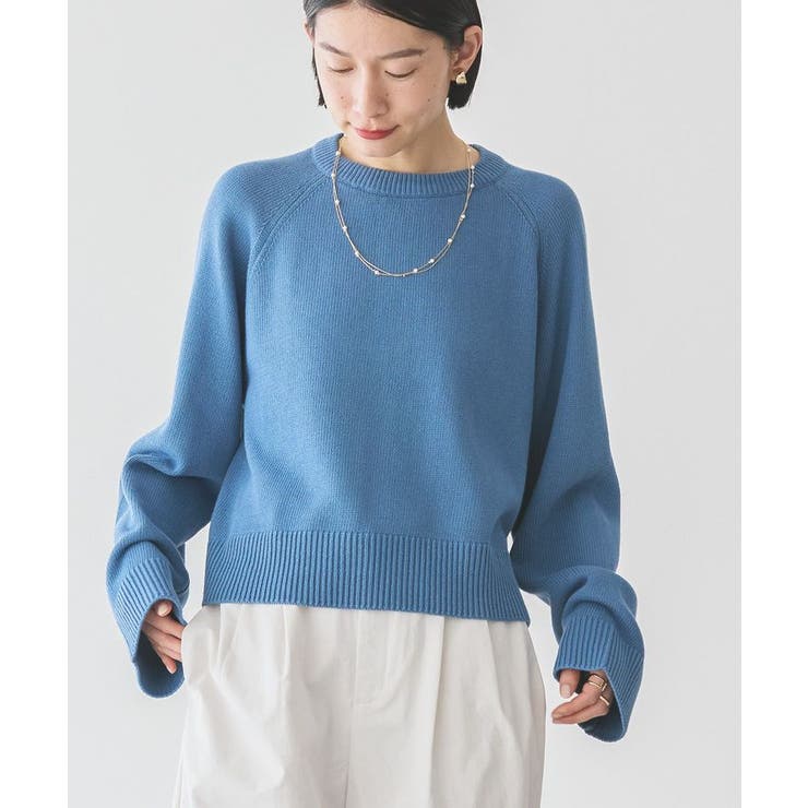 ラグランショートニットプルオーバー｜ファッション通販のSTRIPE