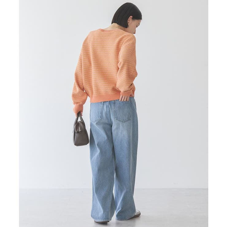 Mix編み地ニットプルオーバー[品番：EHEW0047320]｜AMERICAN HOLIC