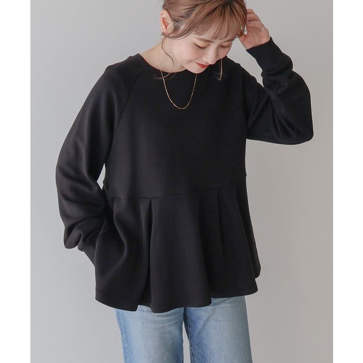 袖ボリュームペプラムスウェット[品番：EHEW0047628]｜AMERICAN HOLIC 