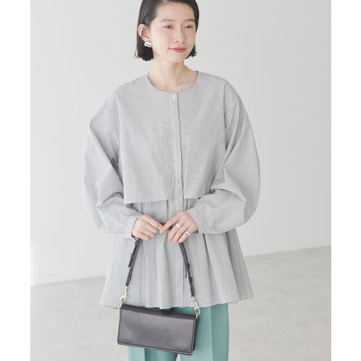 サッカーティアードロングブラウス/チュニック[品番：EHEW0047349