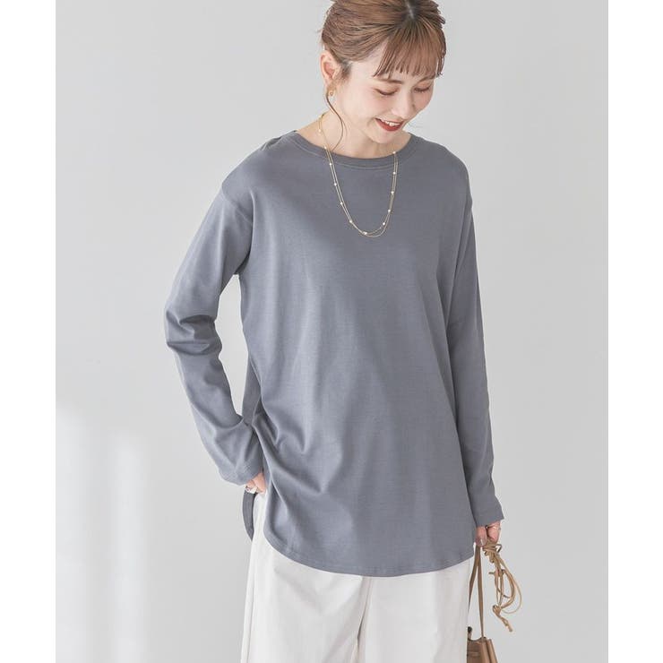 クルーネックロングカットプルオーバー[品番：EHEW0047462