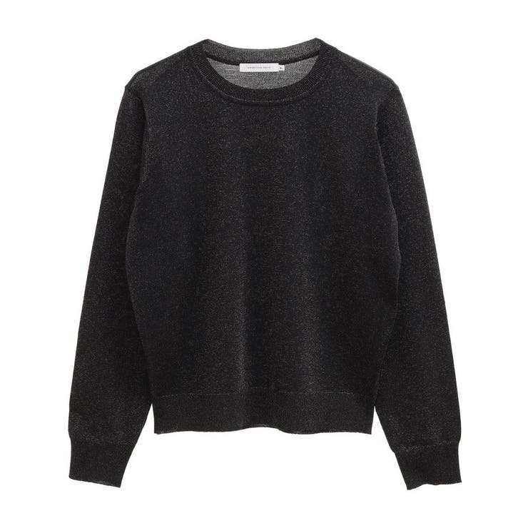 美品♡¥51,700♡Rene パールニットプルオーバー(黒) セール】クルーネックプレーンプルオーバー（ニット/セーター