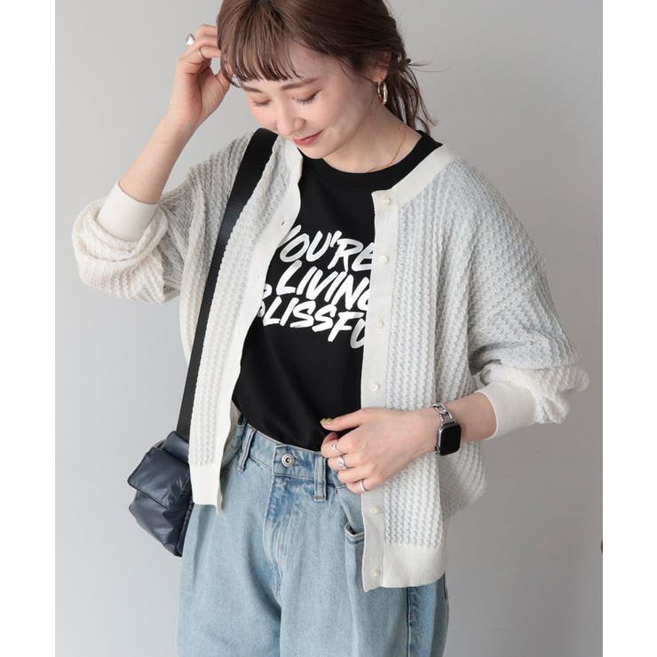 柄編みニットカーディガン 25SS 春夏[品番：EHEW0048057