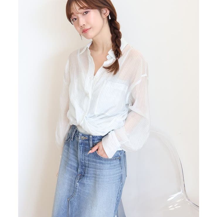 【美品60%オフ】styling/ スタイリング　シアーシャツ シアーシャツ[品番：EHEW0047702]｜AMERICAN HOLIC（アメリカン