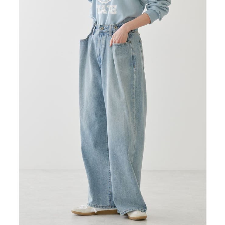 くらしを楽しむアイテム タックワイドデニム[品番：EHEW0047396]｜AMERICAN HOLIC パンツ