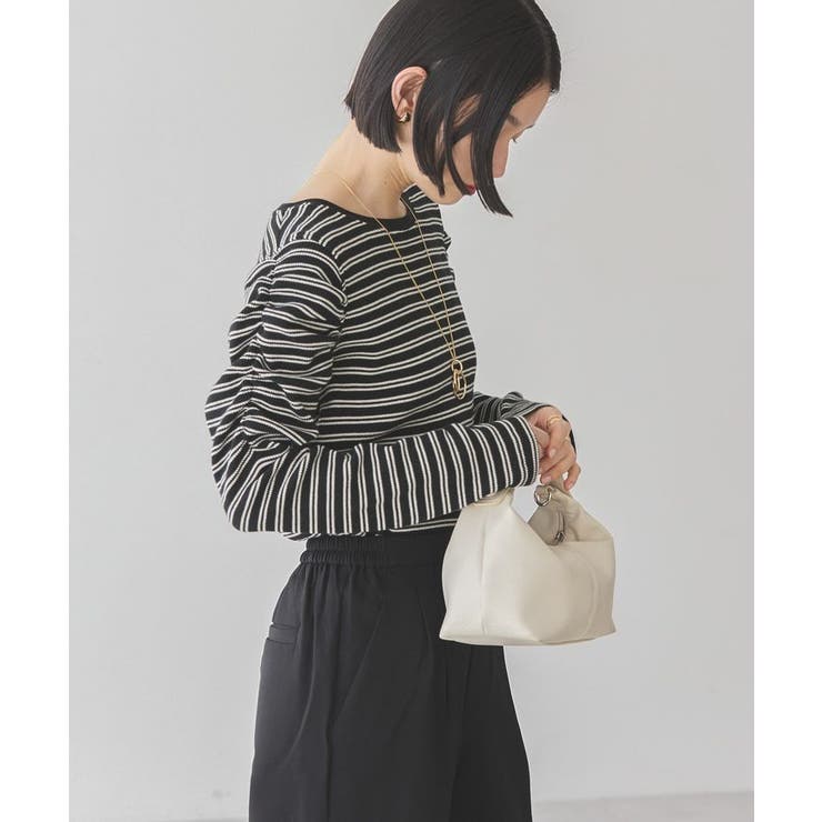 ショルダーギャザーワッフルプルオーバー[品番：EHEW0047342