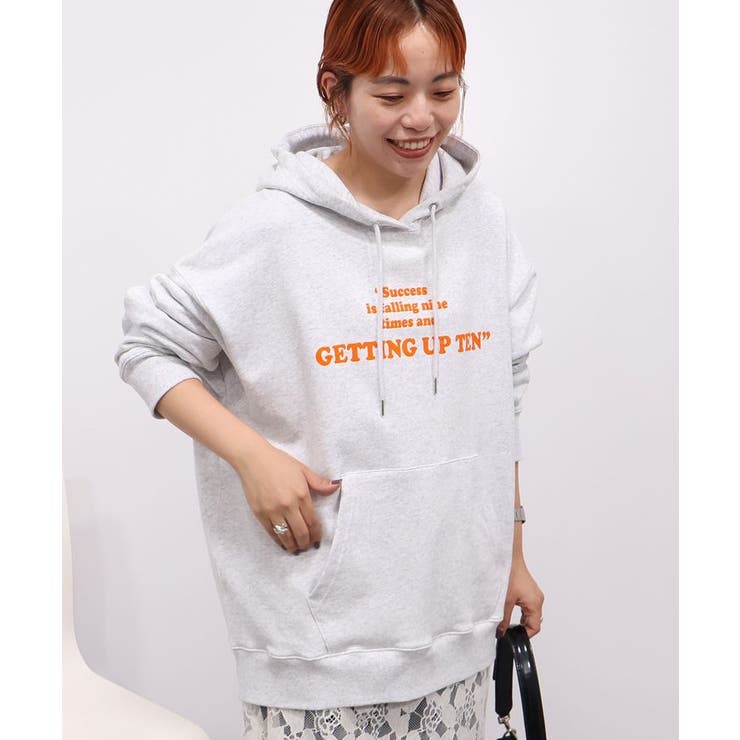 フロッキーロゴプリント裏毛パーカー | AMERICAN HOLIC | 詳細画像2 