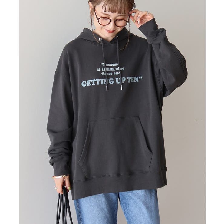 フロッキーロゴプリント裏毛パーカー | AMERICAN HOLIC | 詳細画像5 