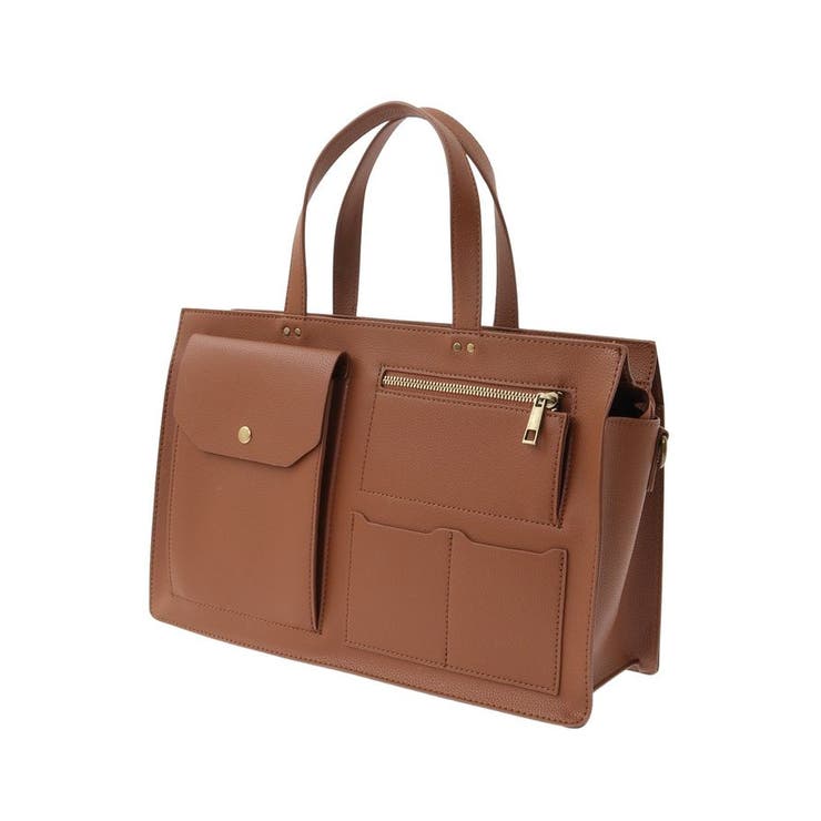 マルチポケットスクエアA4ショルダートートバッグ[品番：EHEW0047847