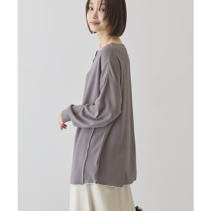 【選べる丈】ヘンリーネックワッフルメロープルオーバー | AMERICAN HOLIC | 詳細画像12 