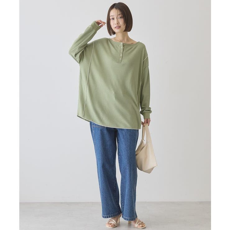 【選べる丈】ヘンリーネックワッフルメロープルオーバー | AMERICAN HOLIC | 詳細画像29 