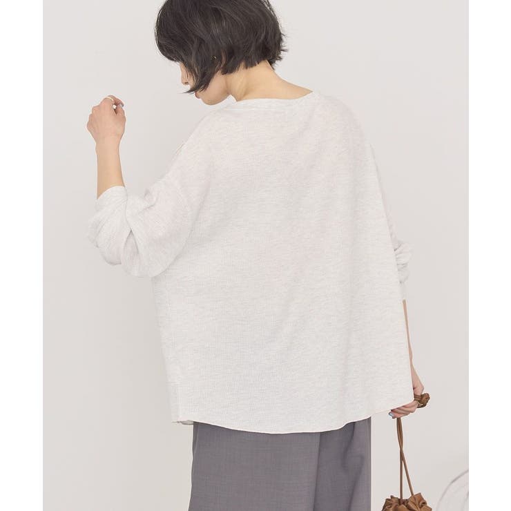 【選べる丈】ヘンリーネックワッフルメロープルオーバー | AMERICAN HOLIC | 詳細画像4 