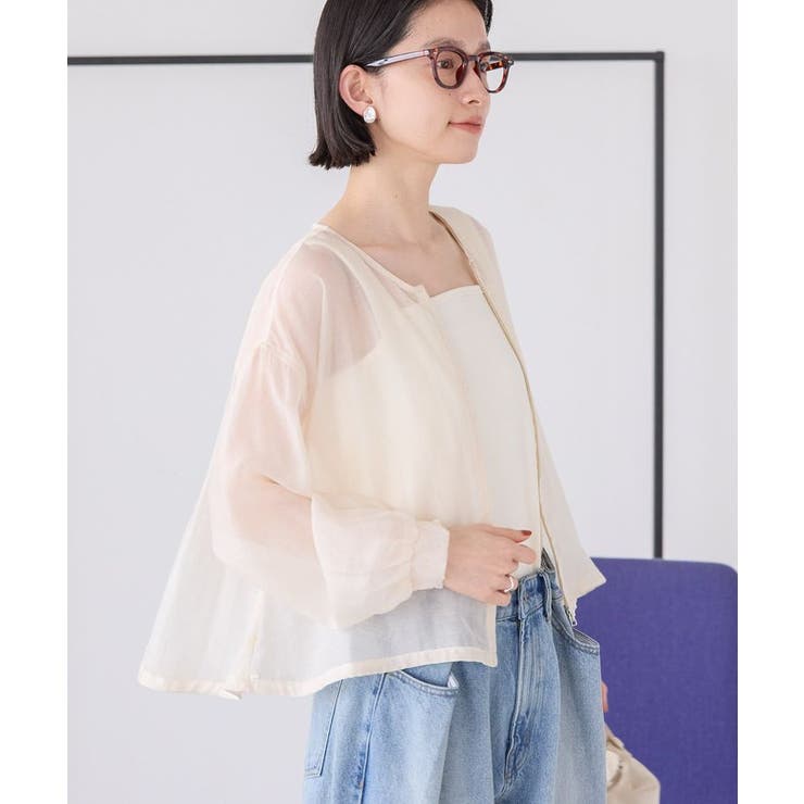 ノーカラーシアーZIPブルゾン[品番：EHEW0048644]｜AMERICAN