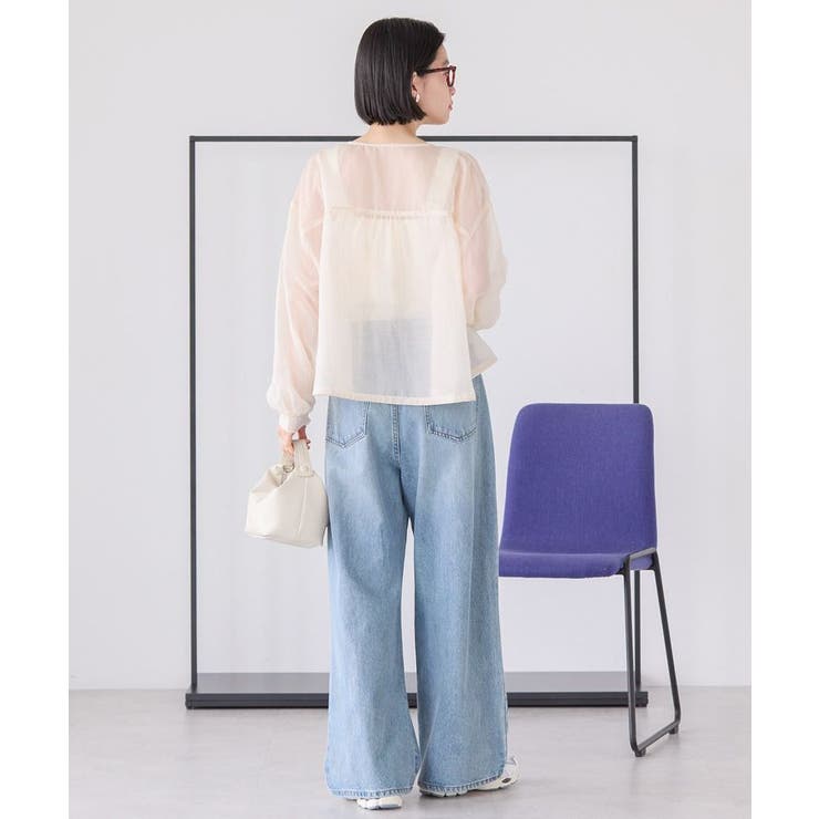ノーカラーシアーZIPブルゾン[品番：EHEW0048644]｜AMERICAN
