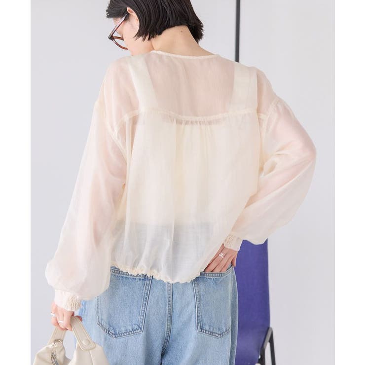LOHEN リバーZIPブルゾン　アイボリー ノーカラー ジャケット アウター LOHEN リバーZIPブルゾン アイボリー ノーカラー ジャケット