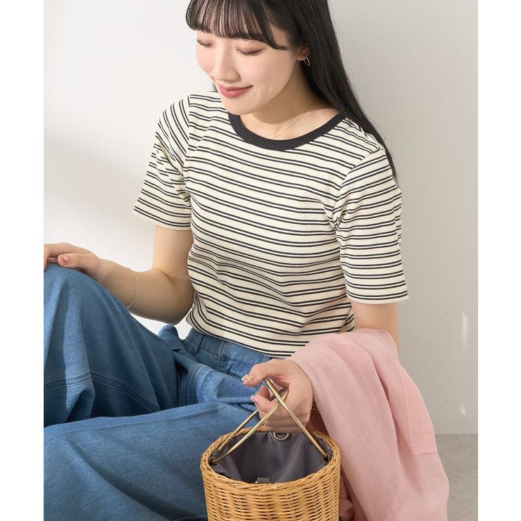 リブ5分袖トップス | AMERICAN HOLIC | 詳細画像14 