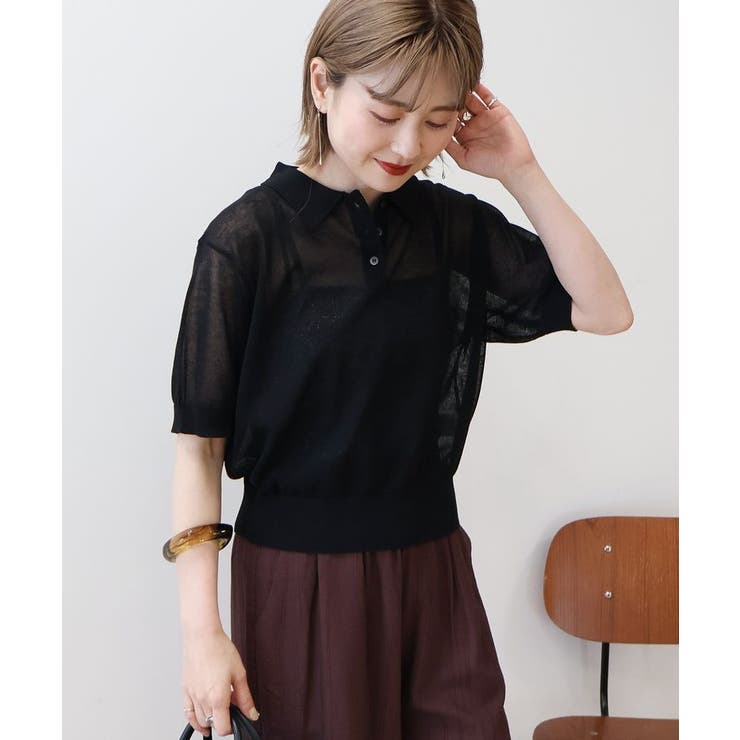 【美品】フォクシー 半袖 ニット トップス ポロ コットン✕シルク オーガンジー 楽天市場】ニット 半袖（ブランドフォクシー）（レディース