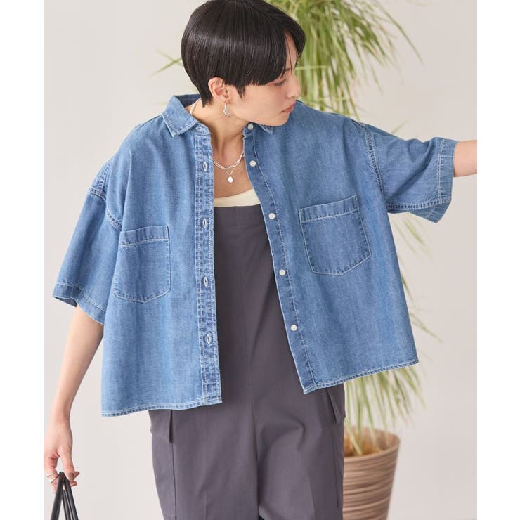 Wポケットデニムショートシャツ[品番：EHEW0048707]｜AMERICAN