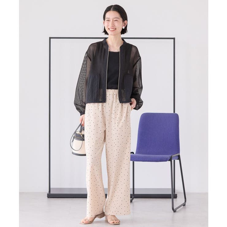 LiSALiSA芦屋　ドロスト付異素材切替メッシュブルゾン メッシュ異素材切替ブルゾン/AMERICAN HOLIC（アメリカン