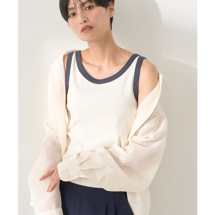バイカラーテレコタンクトップ[品番：EHEW0048129]｜AMERICAN HOLIC